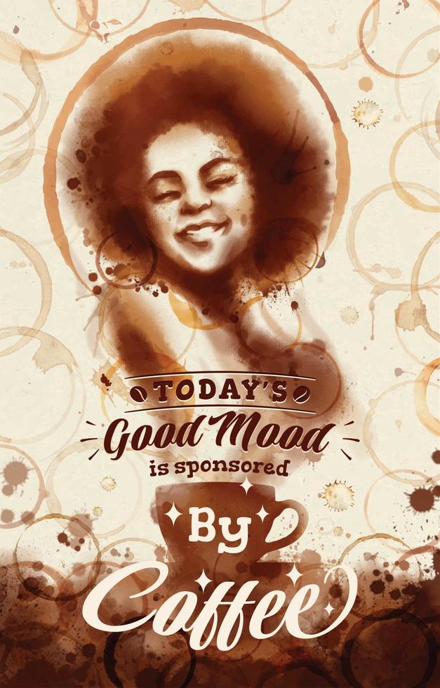 Today's Good Moon is Sponsored by Coffee Concept vector