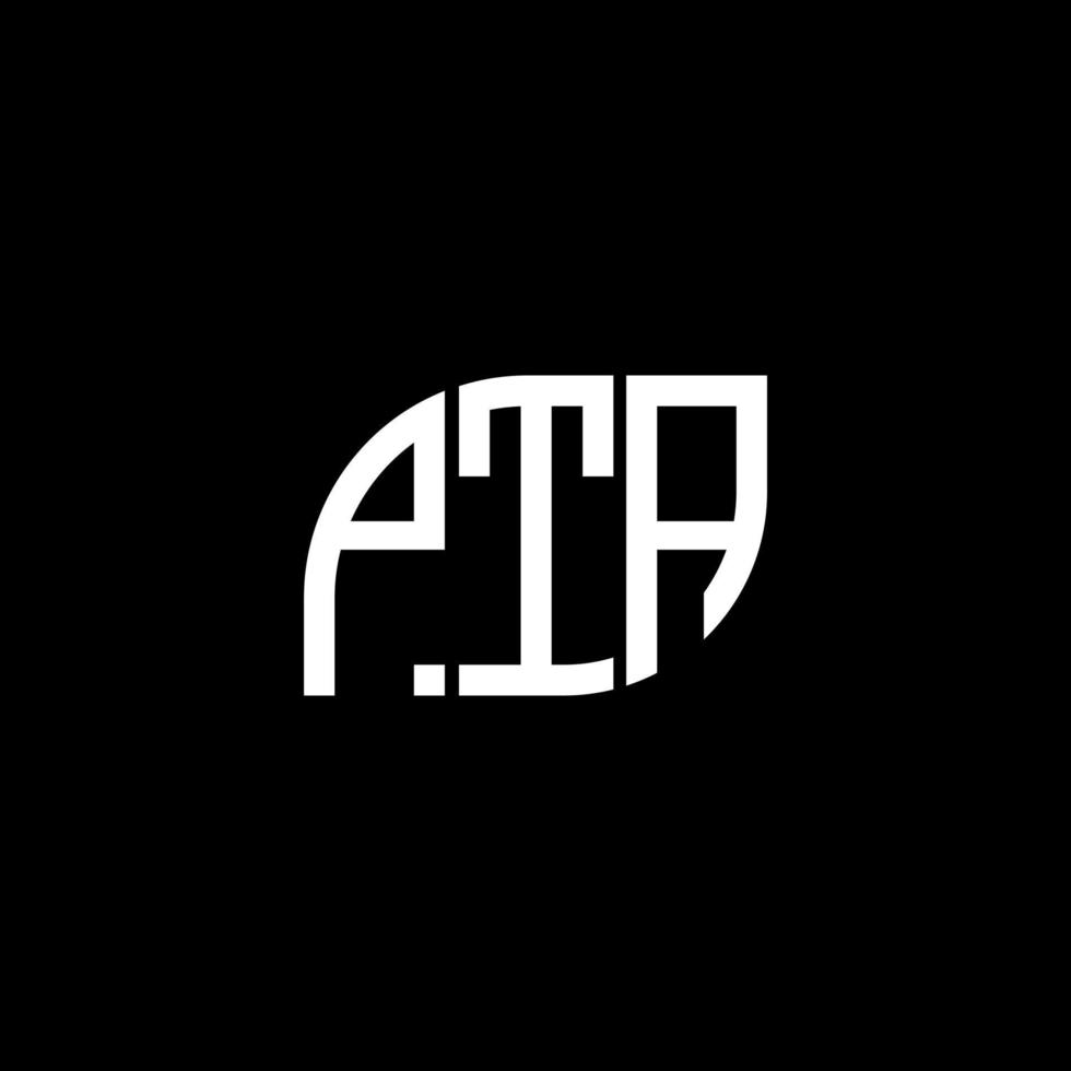 diseño de logotipo de letra pta sobre fondo negro.concepto de logotipo de letra inicial creativa pta.diseño de letra vectorial pta. vector