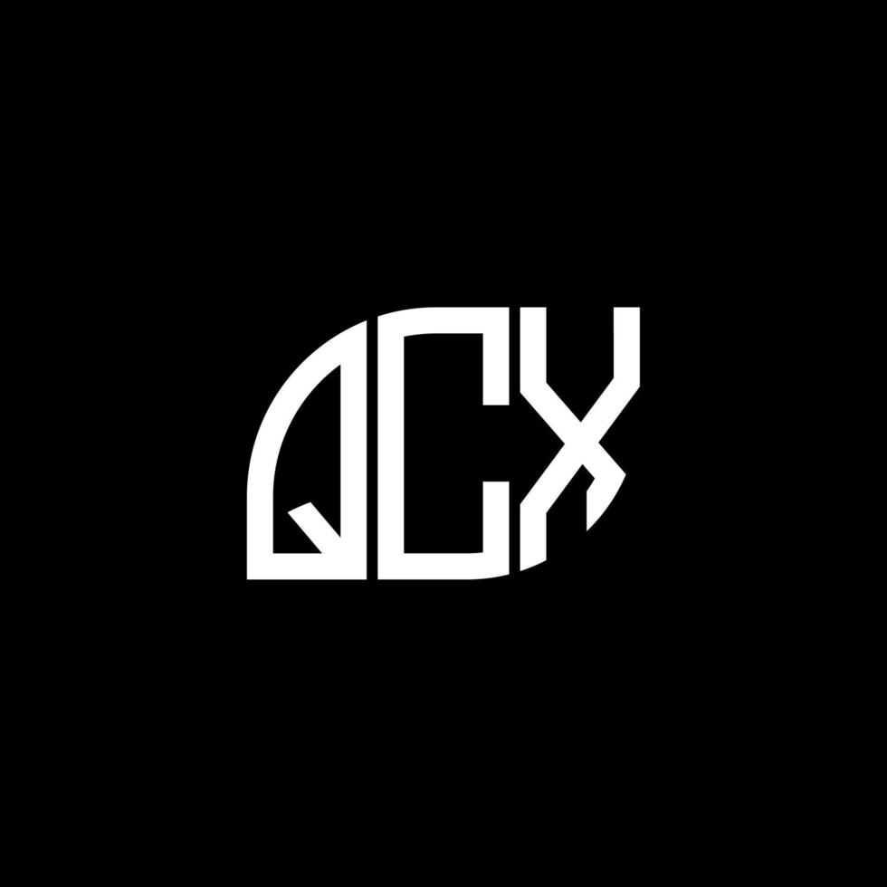 QCX letter logo design on black background. QCX creative initials letter logo concept. QCX letter design. vector