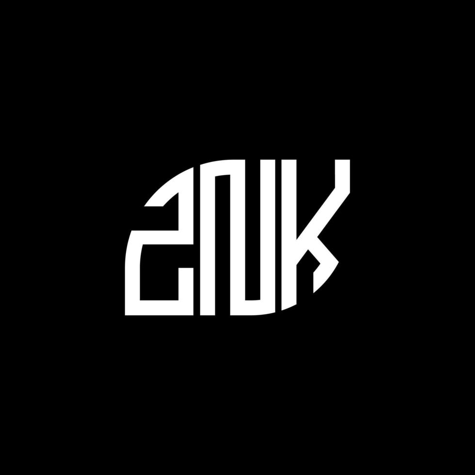 diseño de logotipo de letra znk sobre fondo negro. concepto de logotipo de letra inicial creativa znk. diseño de letras znk. vector