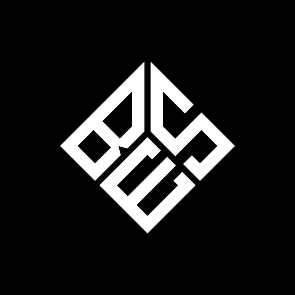 BES letter logo design on black background. BES creative initials letter logo concept. BES letter design. vector