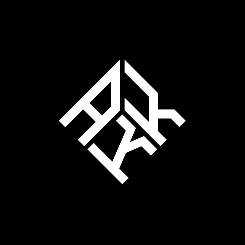 diseño del logotipo de la letra akk sobre fondo negro. concepto de logotipo de letra de iniciales creativas akk. diseño de letras akk. vector