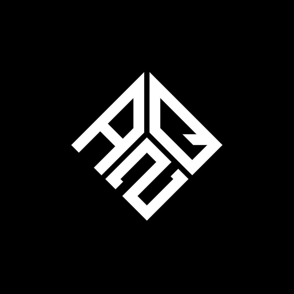 diseño de logotipo de letra azq sobre fondo negro. concepto de logotipo de letra de iniciales creativas azq. diseño de letras azq. vector