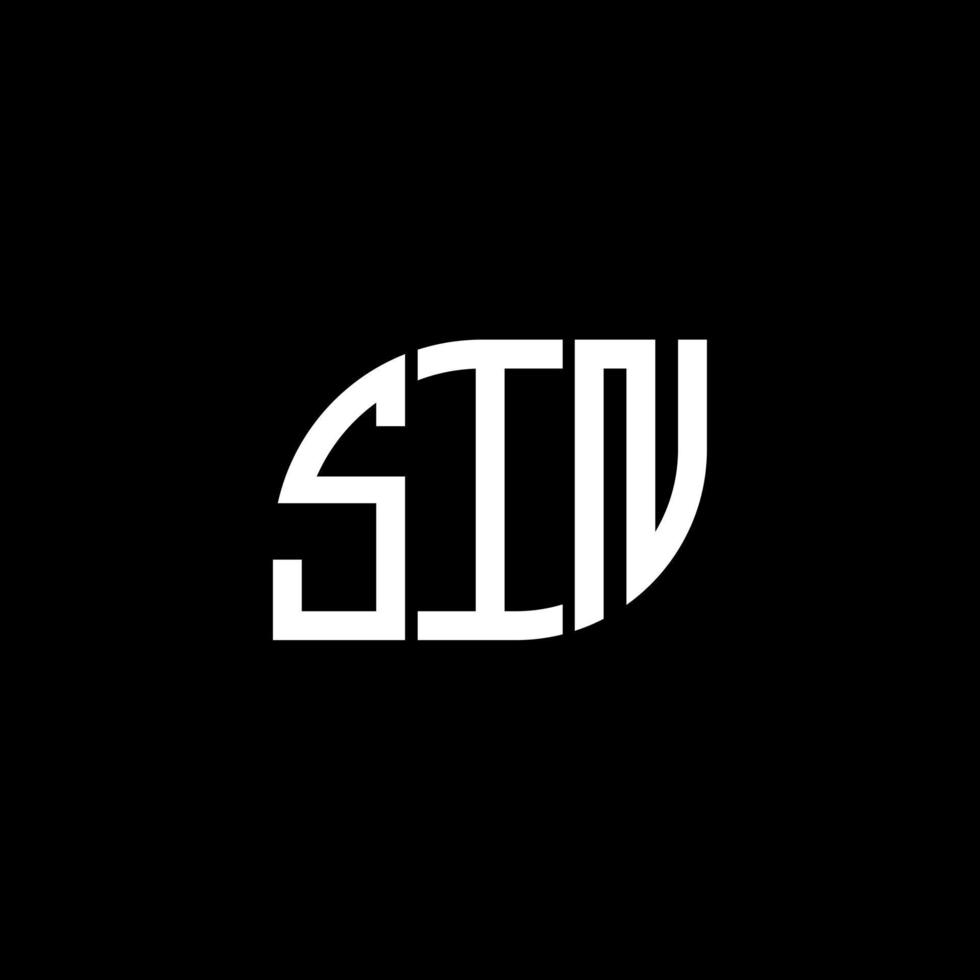 SIN letter logo design on black background. SIN creative initials letter logo concept. SIN letter design. vector