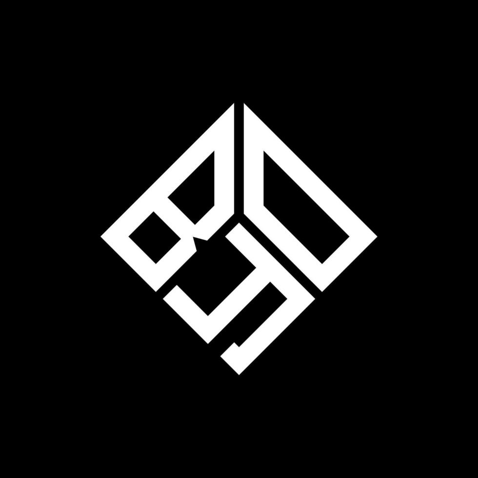 diseño de logotipo de letra byo sobre fondo negro. concepto de logotipo de letra inicial creativa byo. diseño de letras byo. vector