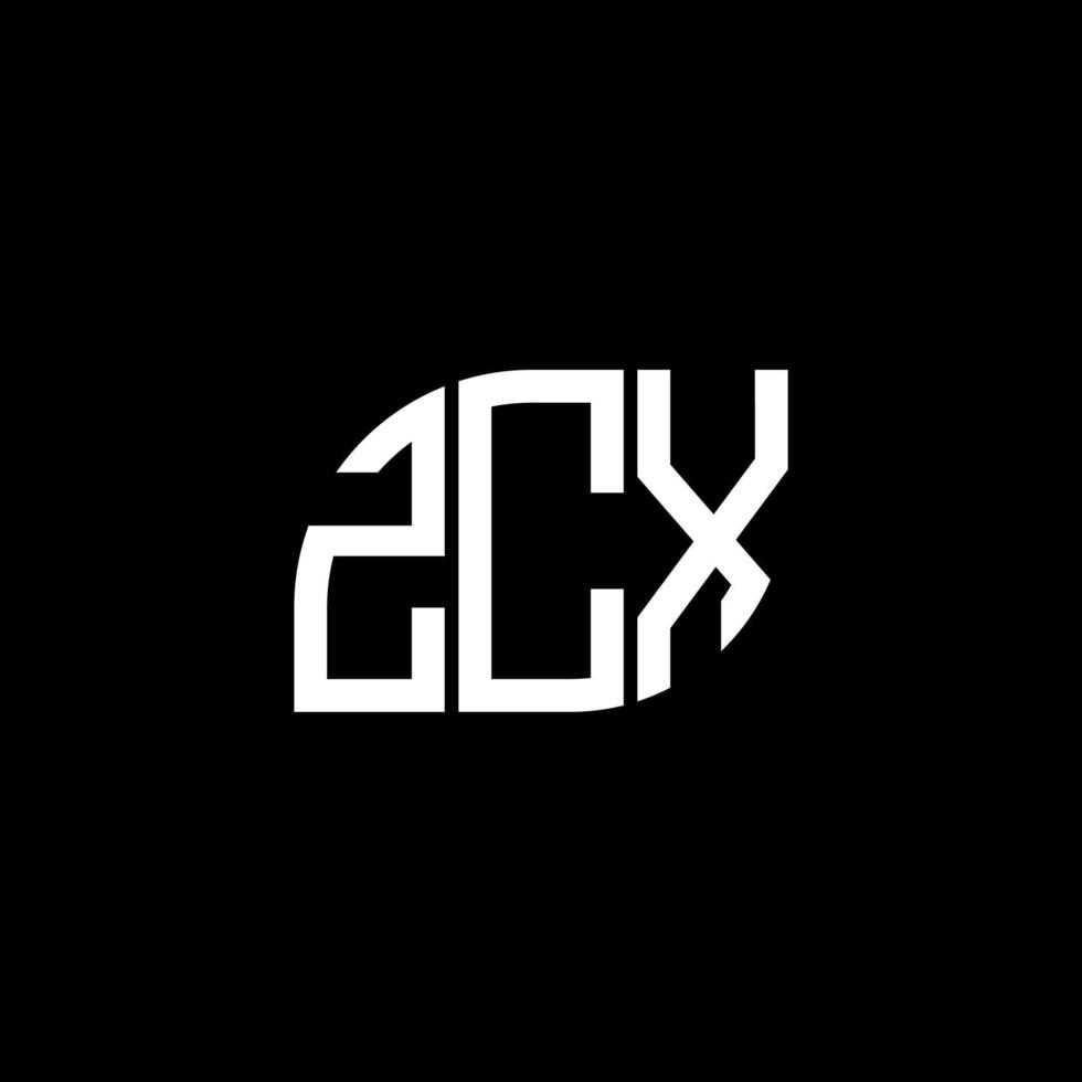 ZCX letter logo design on black background. ZCX creative initials letter logo concept. ZCX letter design. vector