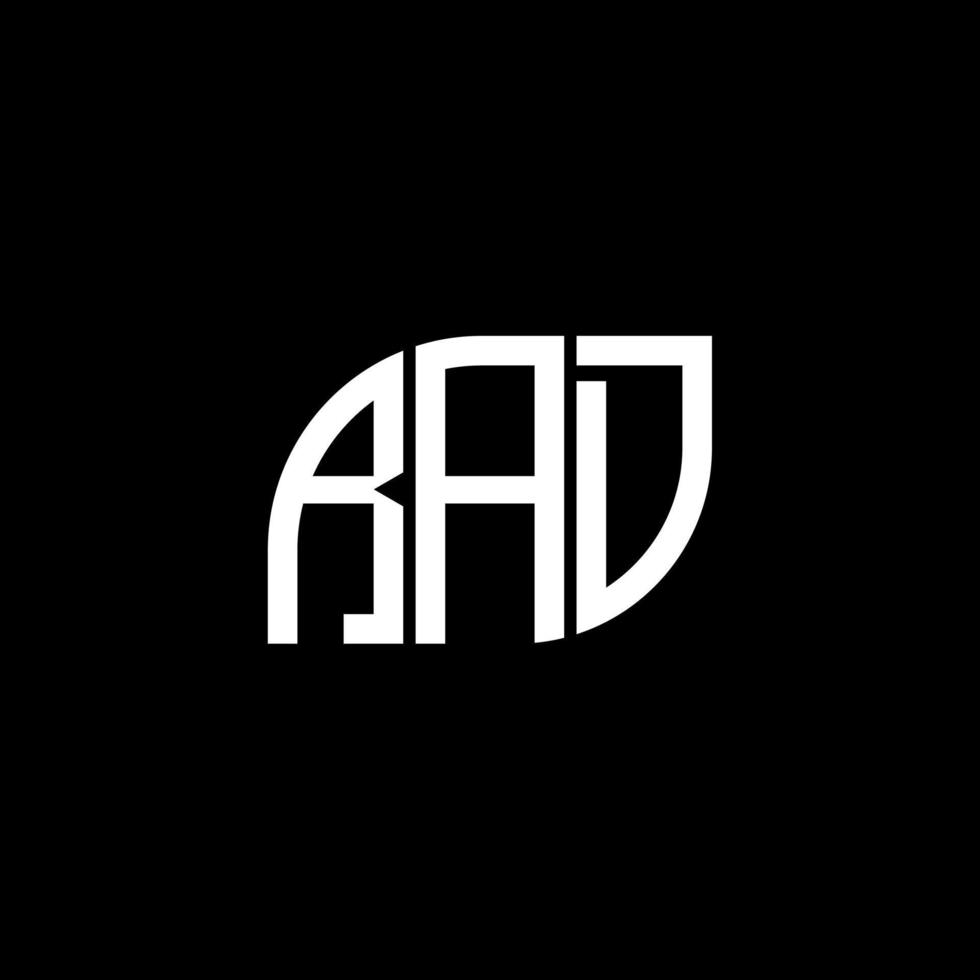 RAD letter logo design on black background. RAD creative initials letter logo concept. RAD letter design. vector