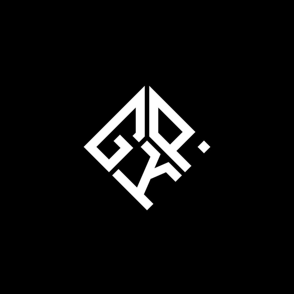 diseño de logotipo de letra gkp sobre fondo negro. concepto de logotipo de letra de iniciales creativas gkp. diseño de letras gkp. vector