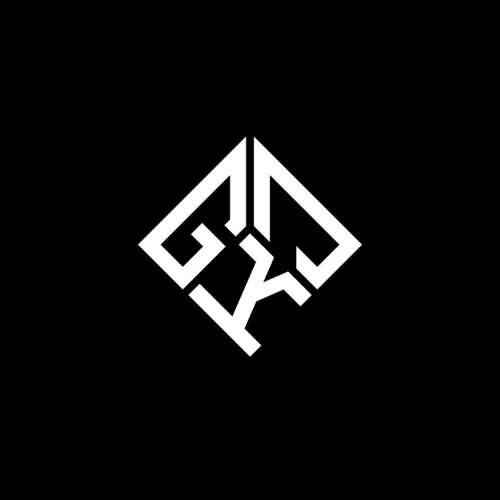 diseño de logotipo de letra gkj sobre fondo negro. concepto de logotipo de letra de iniciales creativas gkj. diseño de letras gkj. vector