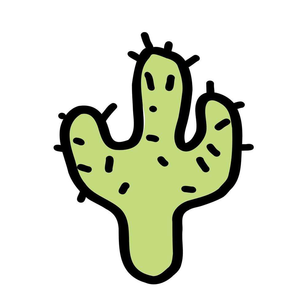 icono de cactus de garabato. cactus dibujado. vector