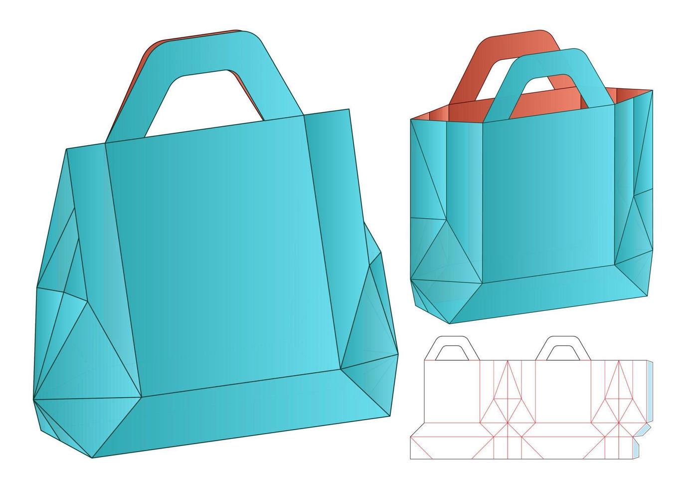 Box packaging die cut template design. 3d mock-up vector