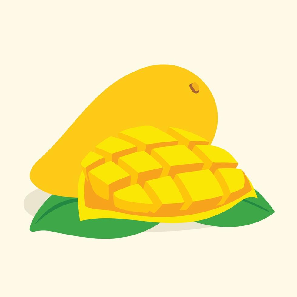 Hand drawn mango fresh fruit vector