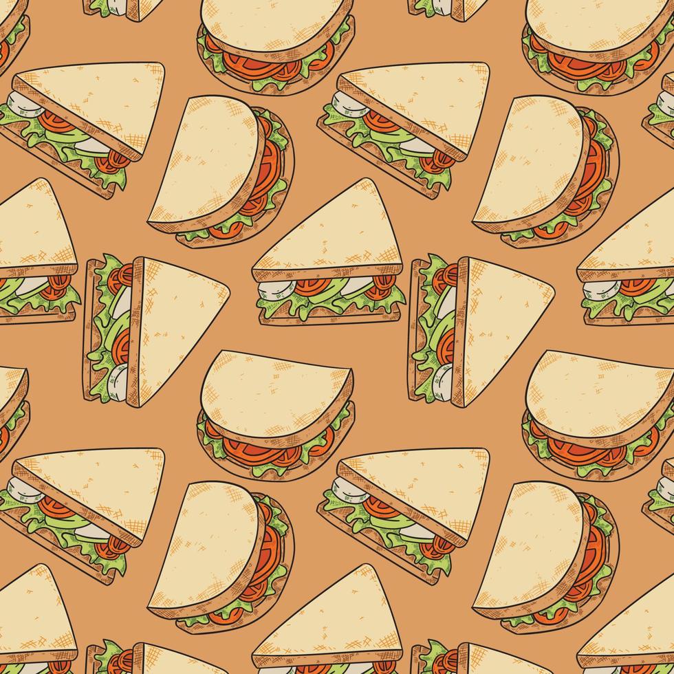 Sandwich Seamless Pattern vector