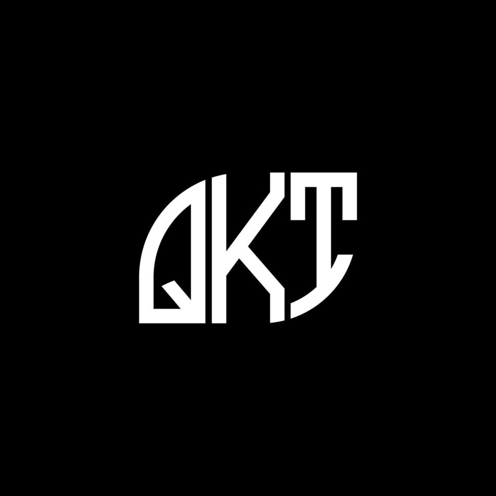 diseño de logotipo de letra qkt sobre fondo negro. concepto de logotipo de letra inicial creativa qkt. diseño de letras qkt. vector