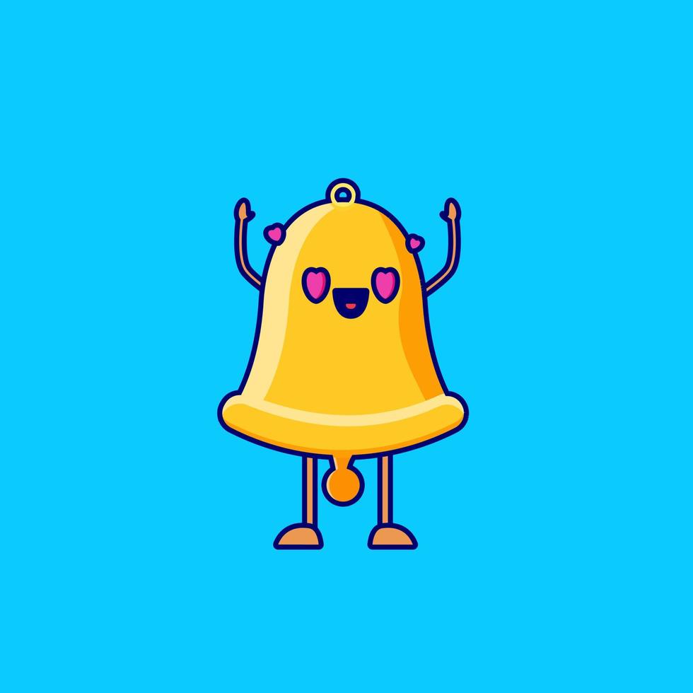 bell cartoon character in love vector