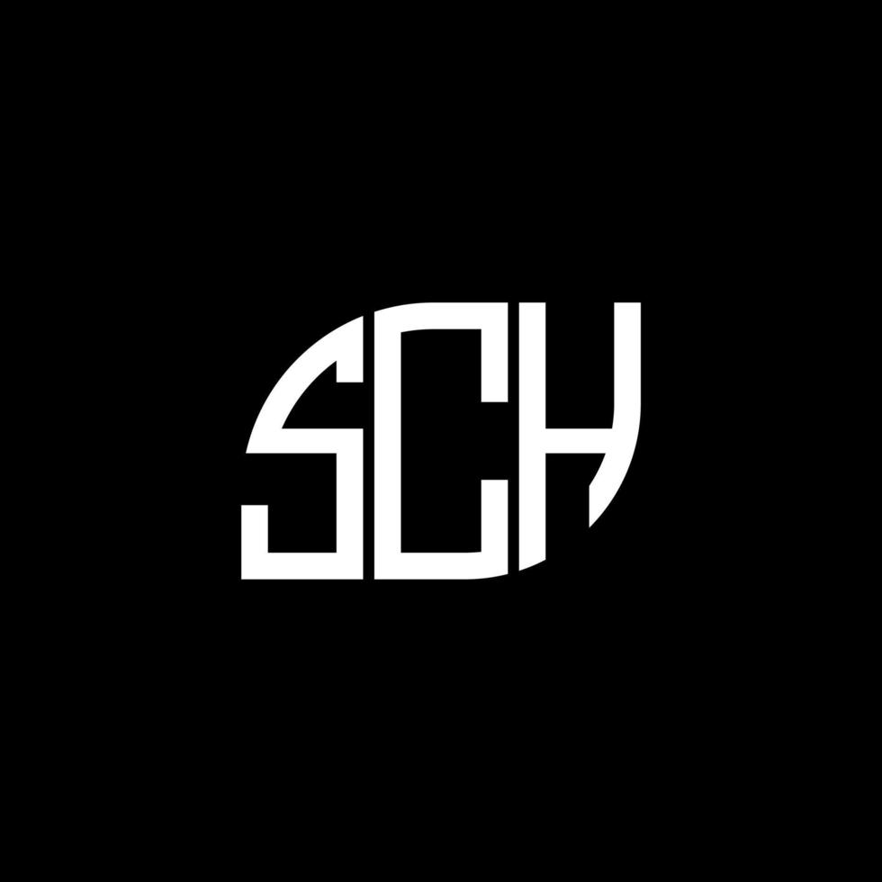 diseño del logotipo de la letra sch sobre fondo negro. concepto de logotipo de letra de iniciales creativas sch. diseño de letras sch. vector