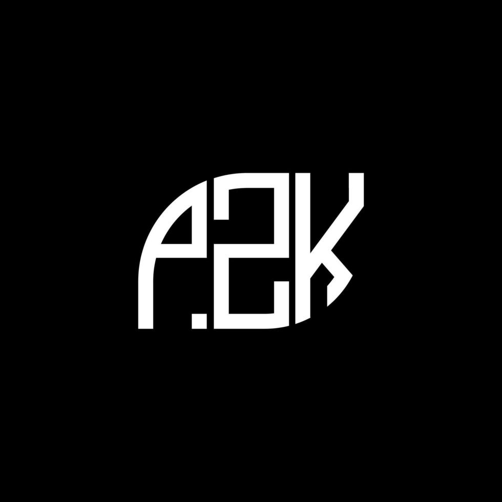 diseño de logotipo de letra pzk sobre fondo negro.concepto de logotipo de letra inicial creativa pzk.diseño de letra vectorial pzk. vector