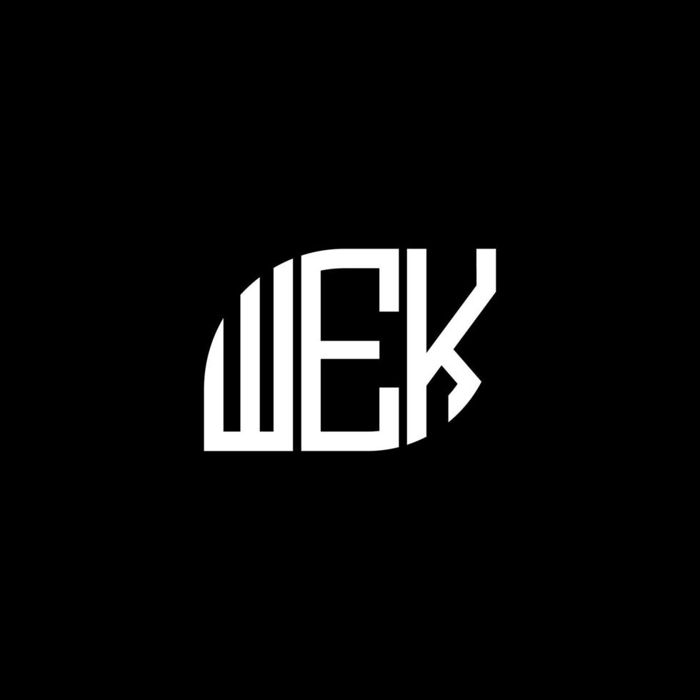 diseño de letras wek. diseño de logotipo de letras wek sobre fondo negro. concepto creativo del logotipo de la letra de las iniciales wek. diseño de letras wek. diseño de logotipo de letras wek sobre fondo negro. w vector