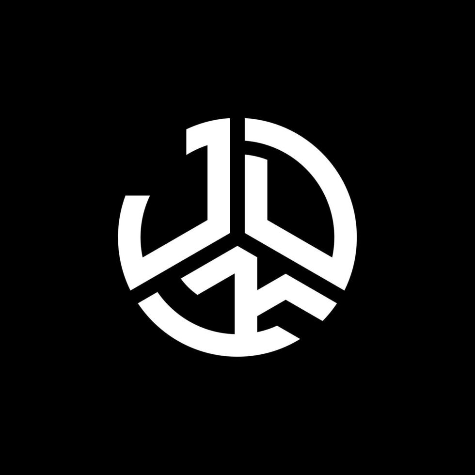 diseño de logotipo de letra jdk sobre fondo negro. concepto de logotipo de letra de iniciales creativas jdk. diseño de letras jdk. vector