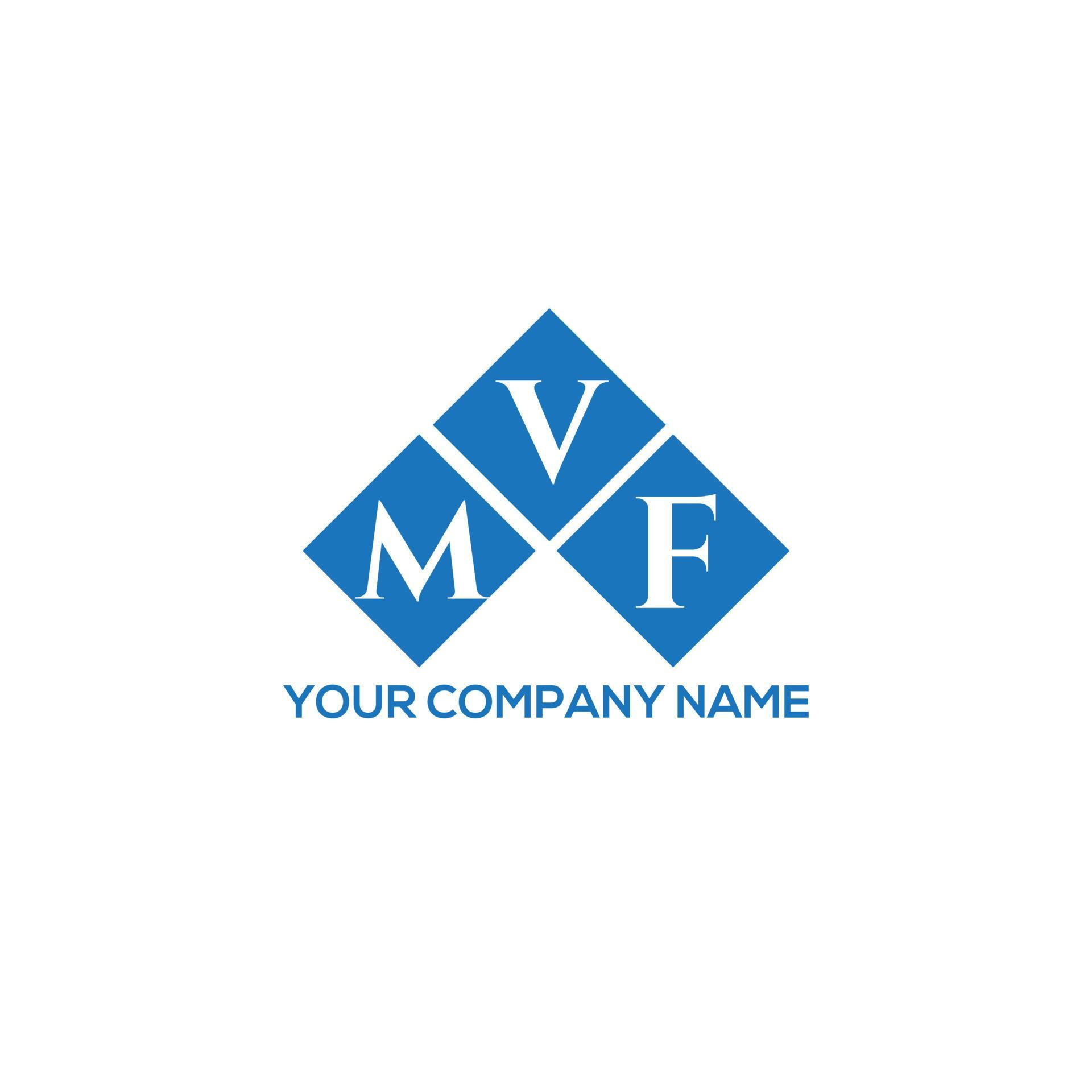 MVF letter logo design on white background. MVF creative initials