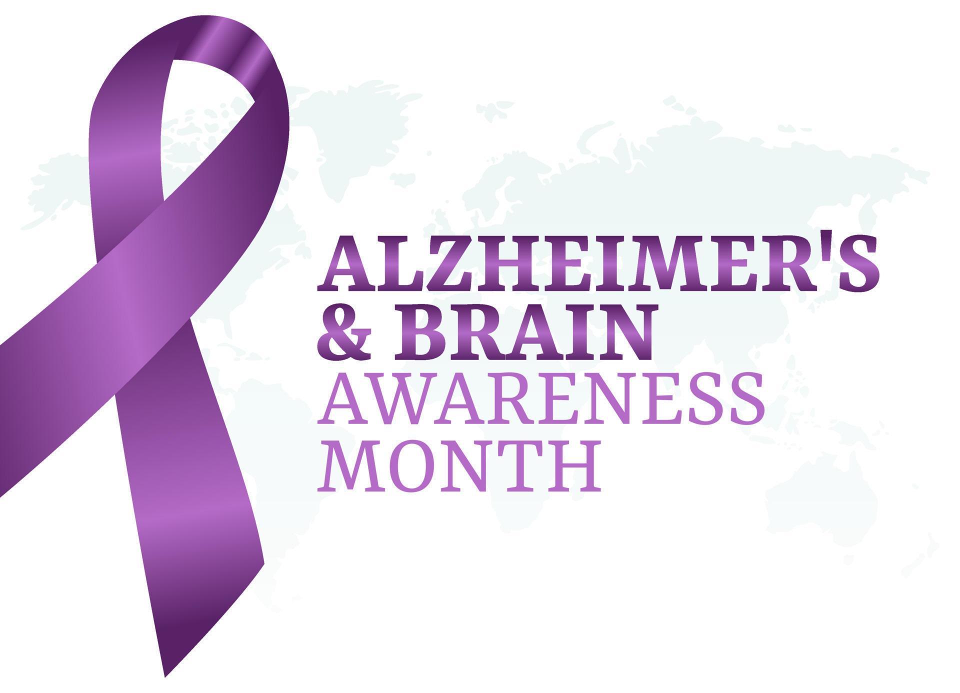 vector graphic of alzheimer's and brain awareness month good for