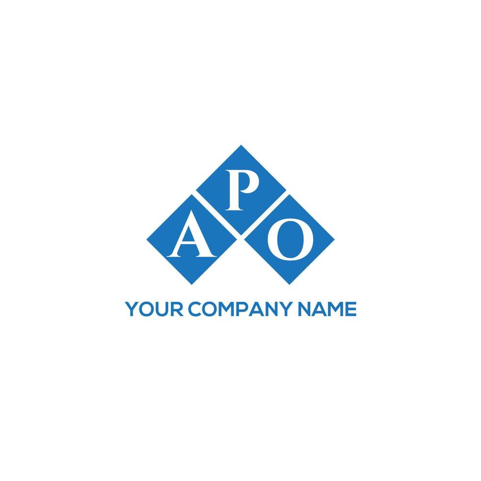 diseño de logotipo de letra apo sobre fondo blanco. concepto de logotipo de letra inicial creativa apo. diseño de letras apo. vector