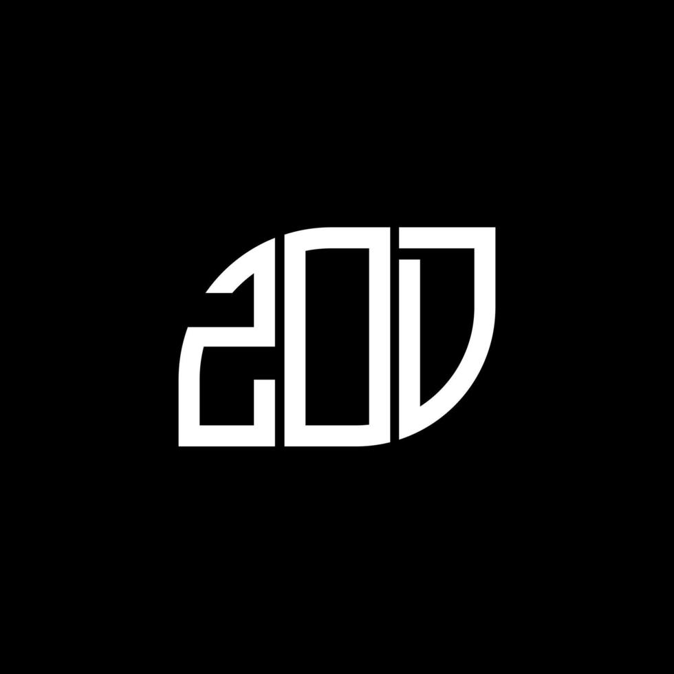 . concepto de logotipo de letra de iniciales creativas de zod. diseño de letras zod. diseño de logotipo de letras zod sobre fondo negro. concepto de logotipo de letra de iniciales creativas de zod. diseño de letras zod. vector