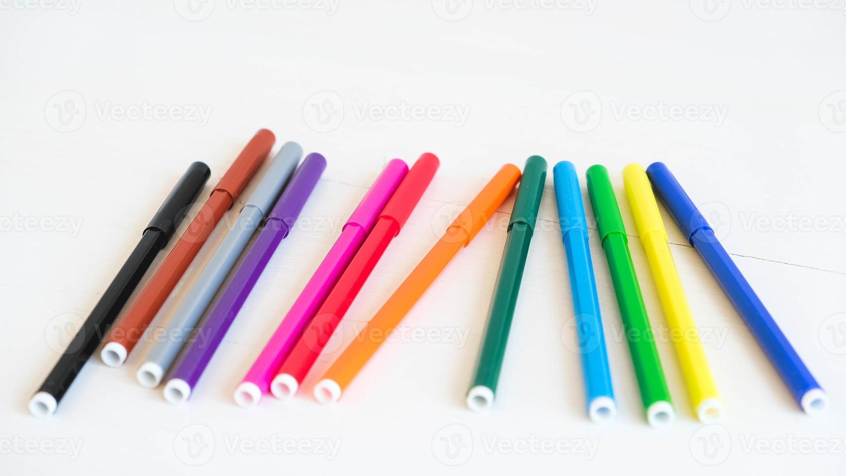 Multi colored felt tip pens, Stock image