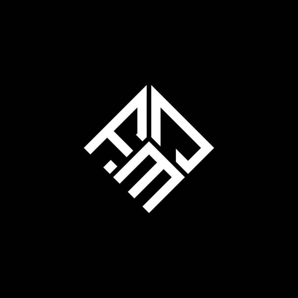 diseño de logotipo de letra fmj sobre fondo negro. concepto de logotipo de letra de iniciales creativas fmj. diseño de letras fmj. vector