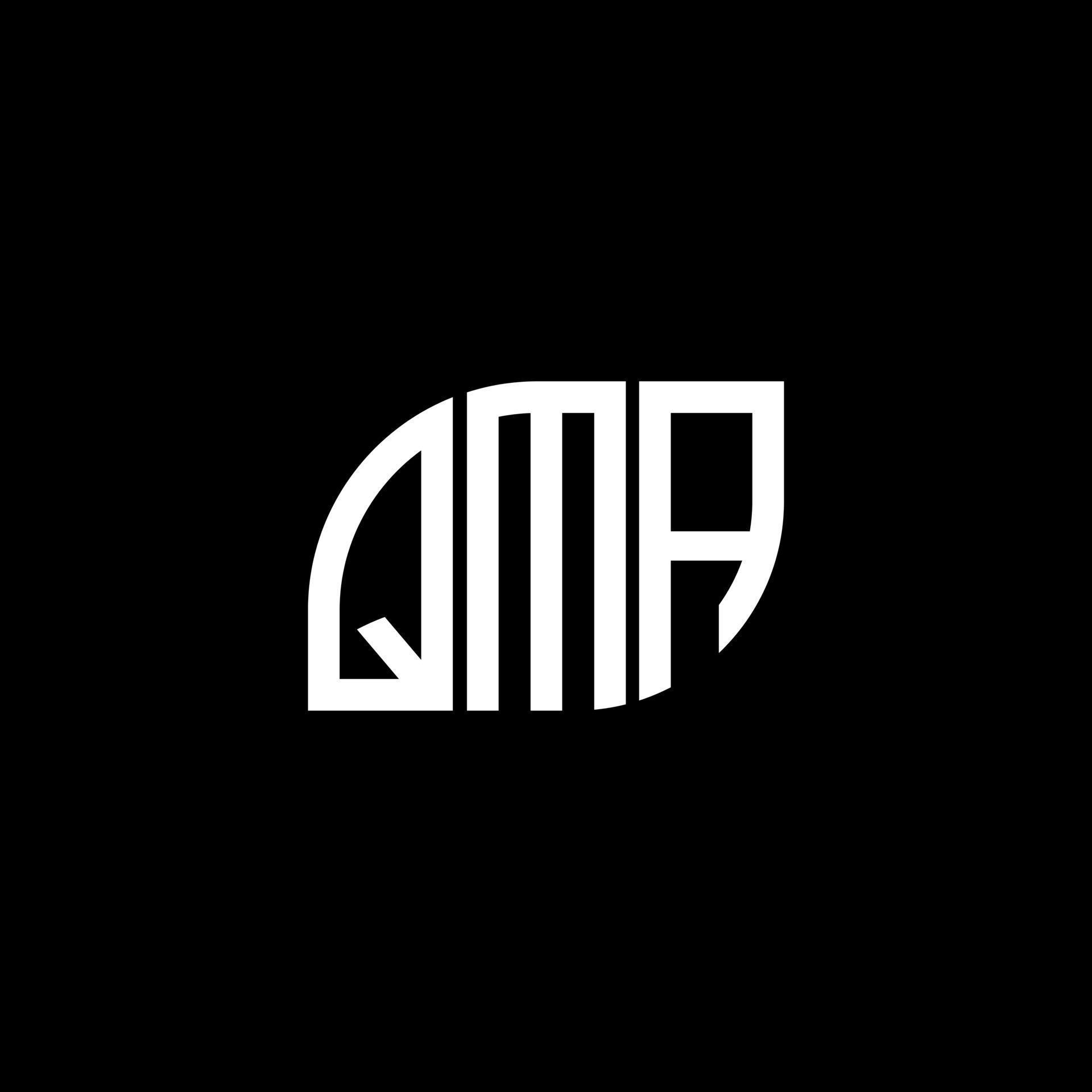 QMA letter logo design on black background.QMA creative initials letter