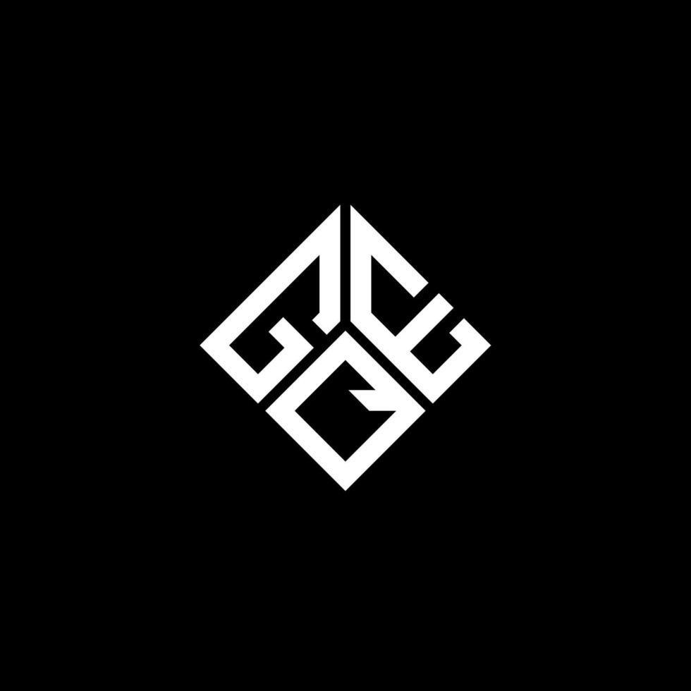 diseño de logotipo de letra gqe sobre fondo negro. concepto de logotipo de letra de iniciales creativas gqe. diseño de letras gqe. vector