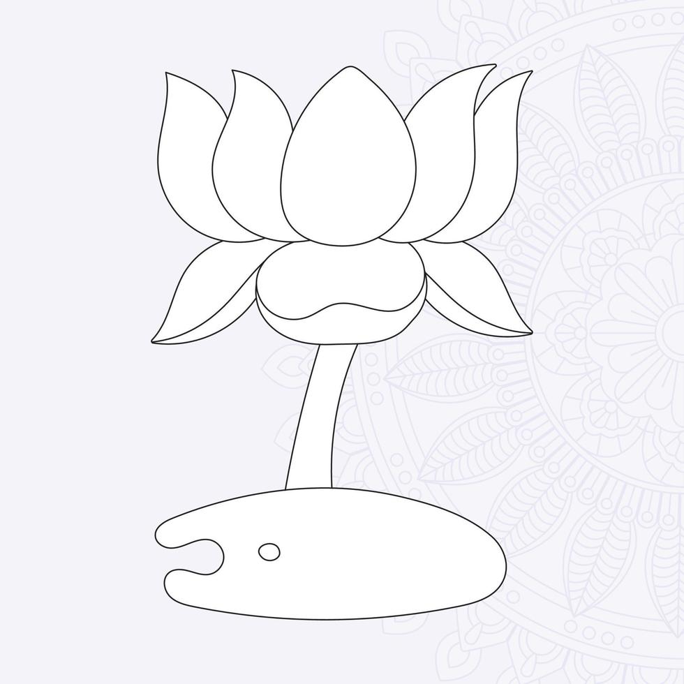 Flower coloring pages for kids vector