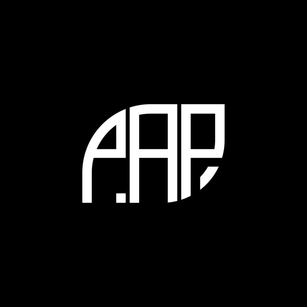 diseño de logotipo de letra pap sobre fondo negro.concepto de logotipo de letra inicial creativa pap.diseño de carta vectorial pap. vector