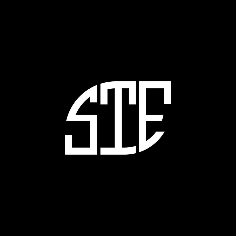 STE letter logo design on black background. STE creative initials letter logo concept. STE letter design. vector