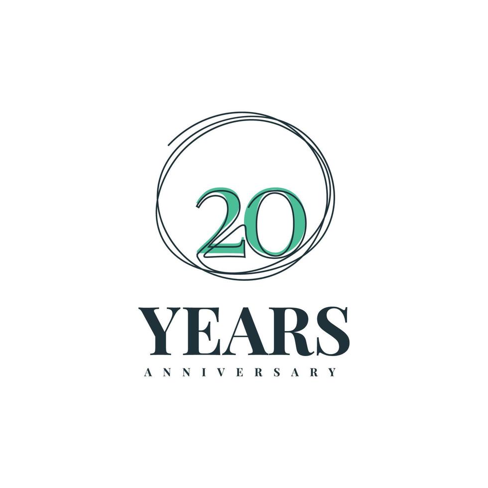 20 years anniversary design vector