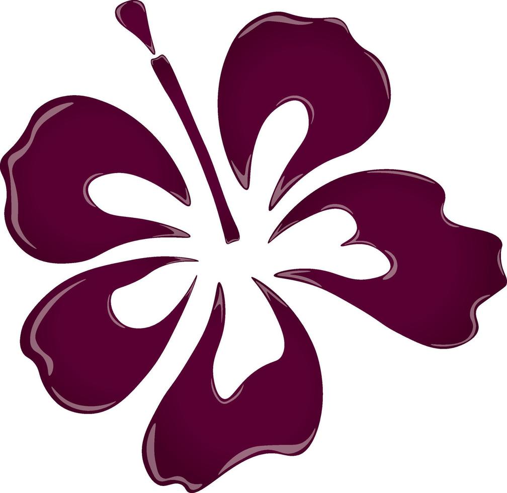 Abstract purple flower silhouette vector illustration