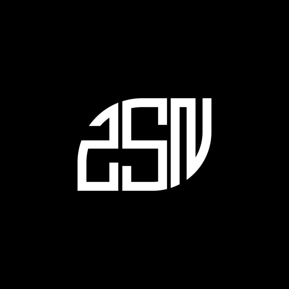 diseño del logotipo de la letra zsn sobre fondo negro. concepto de logotipo de letra de iniciales creativas zsn. diseño de letras zsn. vector