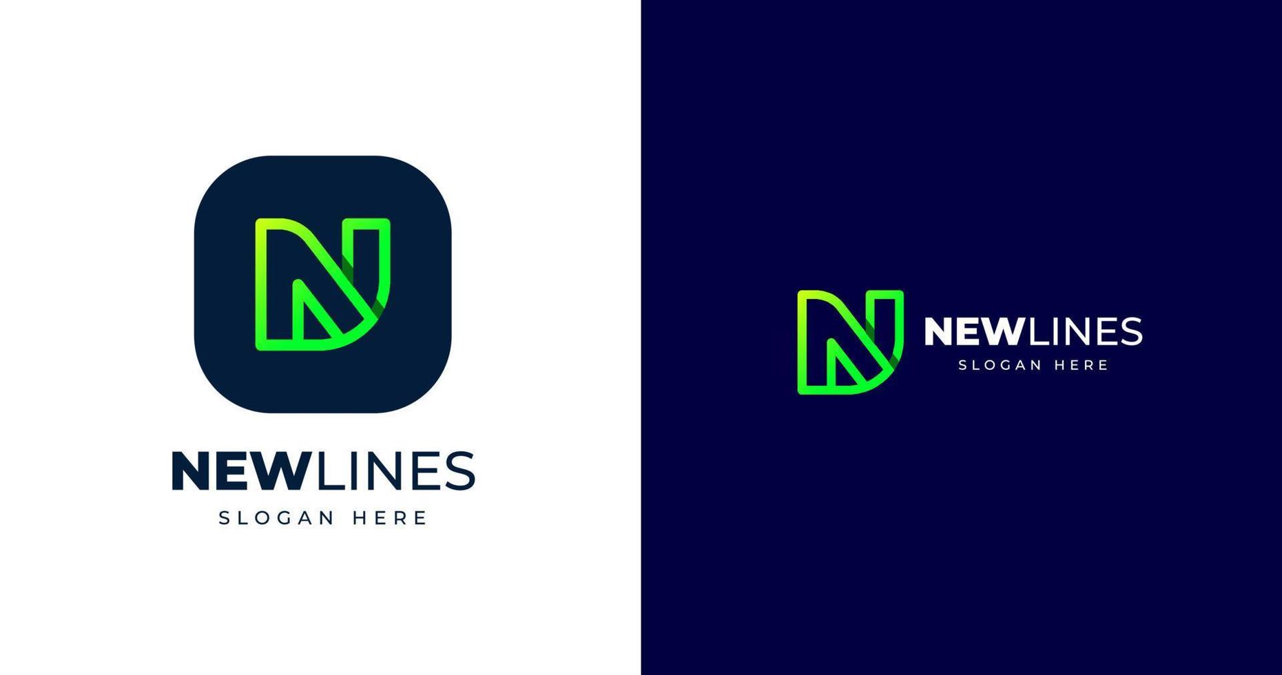 Initial N letter logo design template, line concept, vector illustration