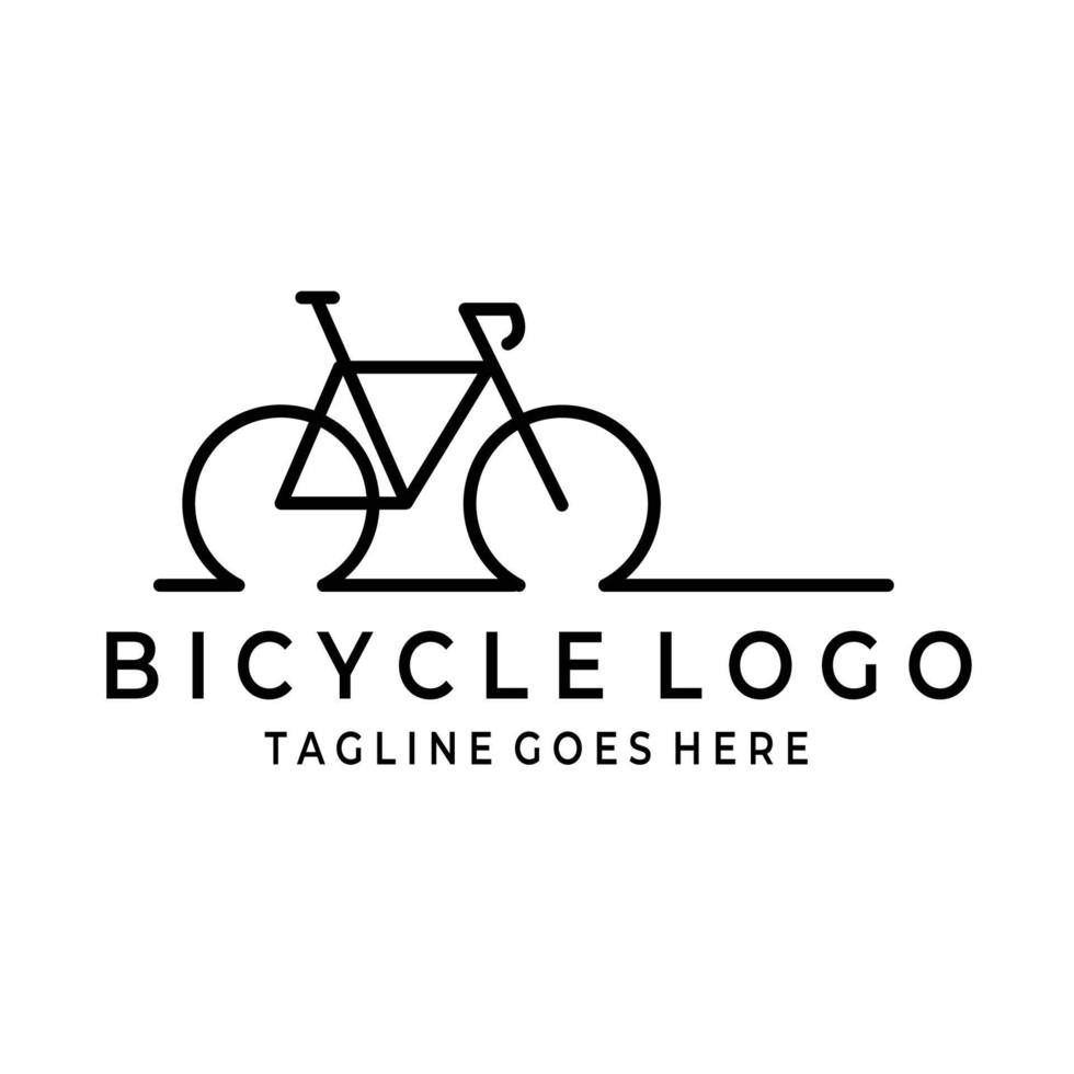diseño de ilustración de vector de logotipo de bicicleta, arte de línea, logotipo minimalista