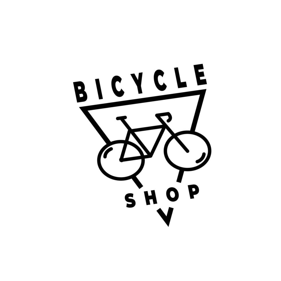 Diseño de ilustración de vector de logotipo de tienda de bicicletas