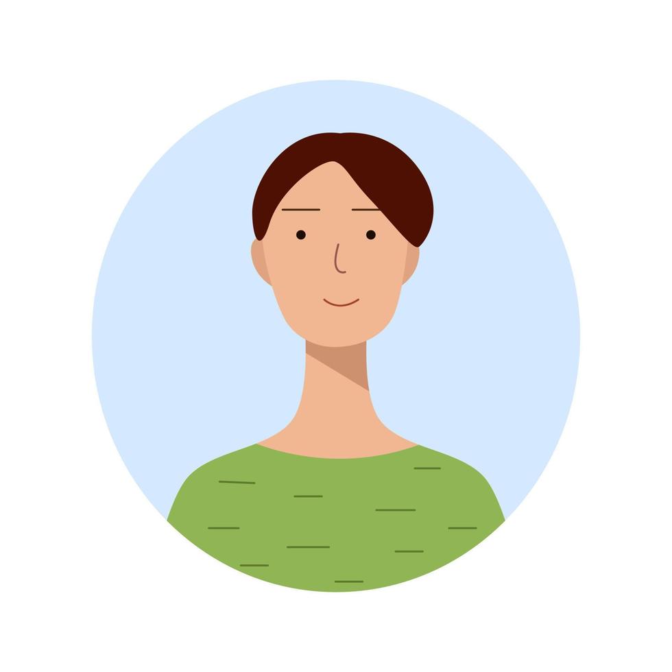 Young man porter character for the avatar. Trendy style illustration for icon, avatars, portrait design vector