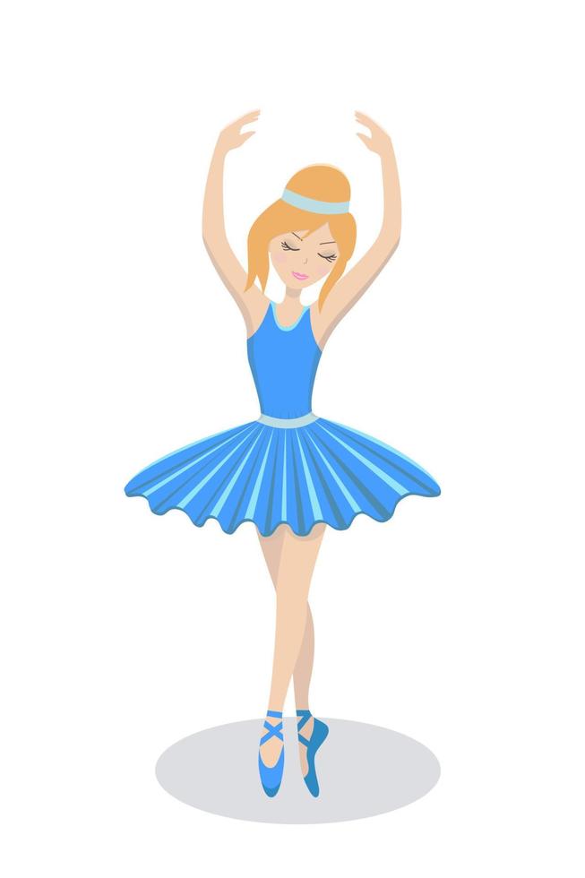 hermosa bailarina con un vestido azul bailando en el escenario bajo los reflectores. ilustración vectorial vector