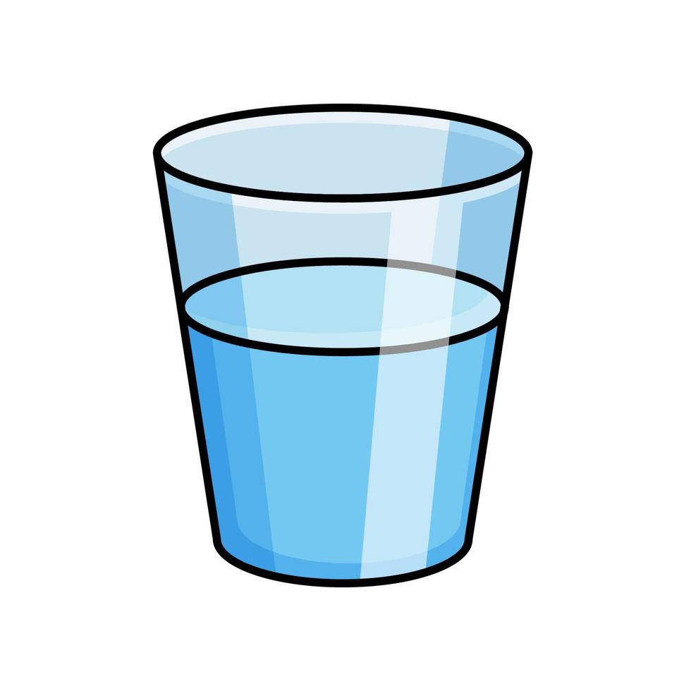 vaso de agua vector aislado sobre fondo blanco