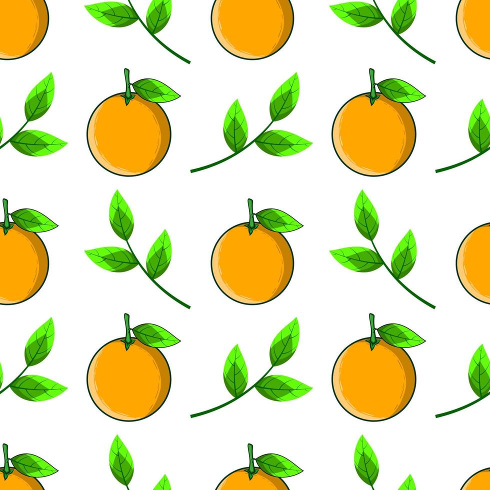Orange fruit seamless pattern vector