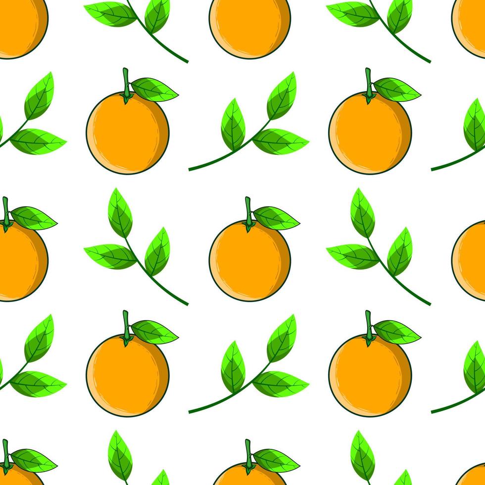 patrón sin costuras de fruta naranja vector