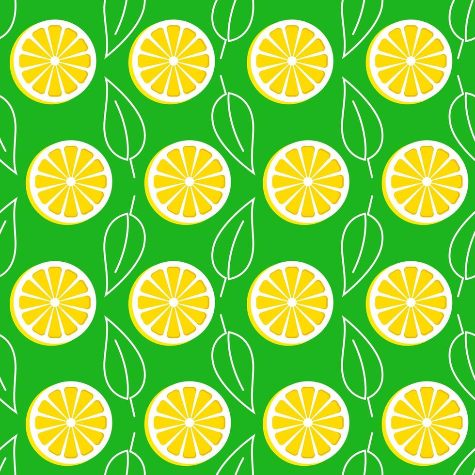 Seamless pattern with slice lemon vector