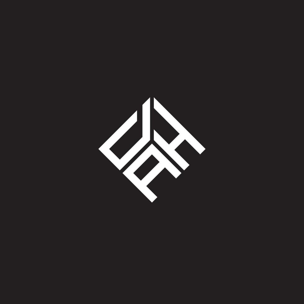 diseño del logotipo de la letra dah sobre fondo negro. concepto de logotipo de letra de iniciales creativas dah. diseño de letras dah. vector