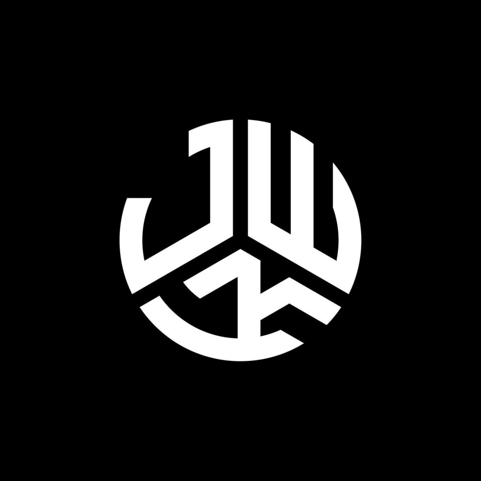 diseño de logotipo de letra jwk sobre fondo negro. concepto de logotipo de letra de iniciales creativas jwk. diseño de letras jwk. vector