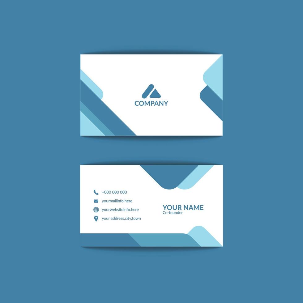 Professional elegant blue and white modern business card design template vector