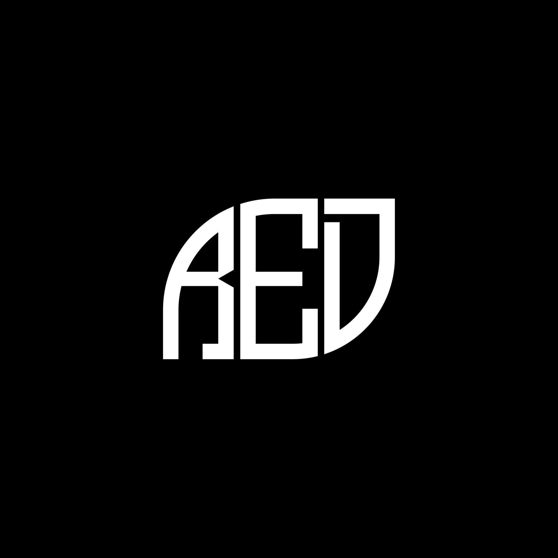 RED letter logo design on black background. RED creative initials
